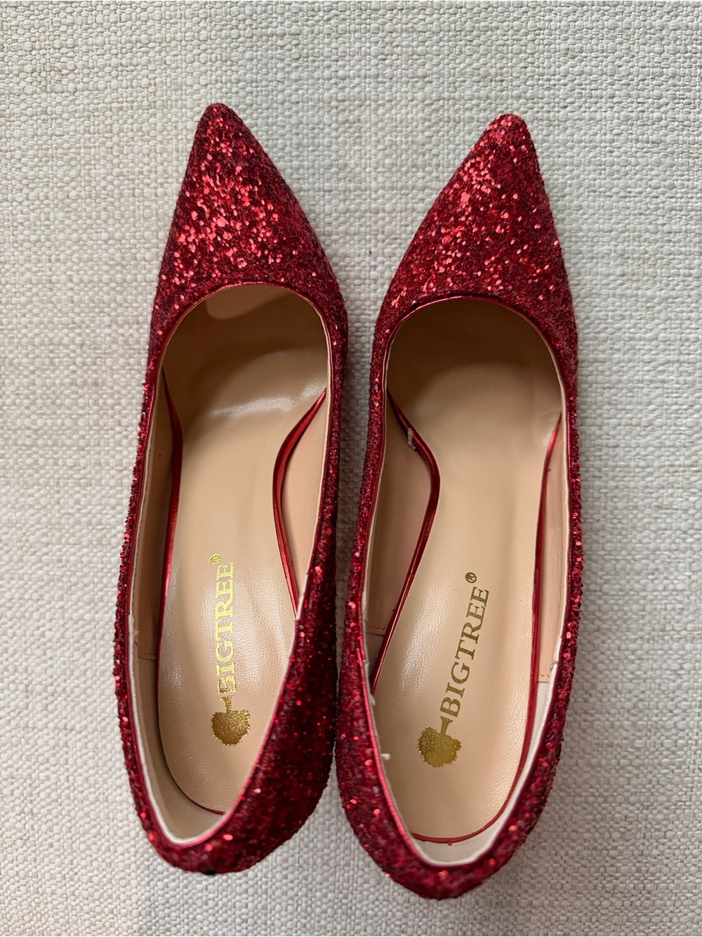 Kate Spade Red Glitter Pointed-Toe Stiletto Heels